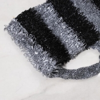 Мочалка для тела Доляна &laquo;Мужская&raquo;, 12&times;45 см, чёрно-белый