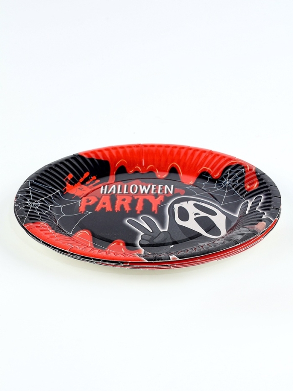 Набор бумажной посуды одноразовый "Halloween party" 6 тарелок, 6 стаканов