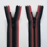 Молния &laquo;Трактор&raquo;, №5, неразъёмная, замок автомат, 20 см, красная, чёрная