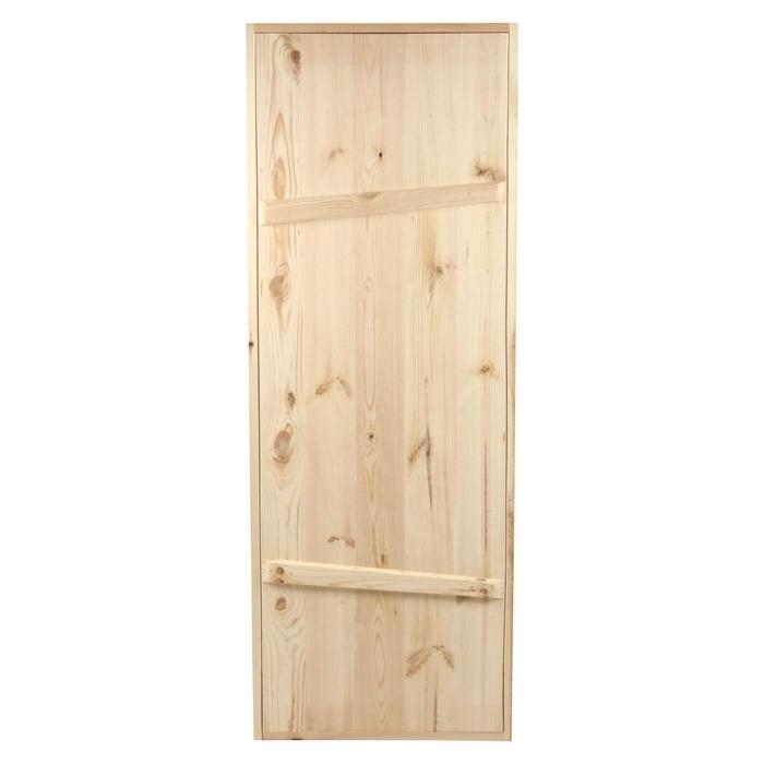 Дверной блок для бани, 190х70 см, из сосны, на клиньях, массив, Дверной блок для бани, 190х70 см, из сосны, на клиньях, массив, "Добропаровъ"