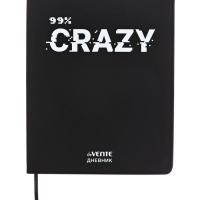 Дневник школьный 1-11 класс, deVENTE. 99% CRAZY&raquo;, искусственная кожа, шелкография