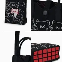 Сумка подр Коты, 12*4*17, отд на кнопке, дл ремень, черный