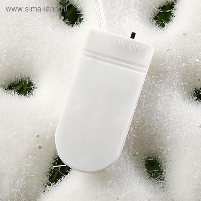 Светодиодная фигура «Снежинка» 20 см, флок, батарейки CR2032х2 (в комплекте), свечение тёплое белое Светодиодная фигура «Снежинка» 20 см, флок, батарейки CR2032х2 (в комплекте), свечение тёплое белое