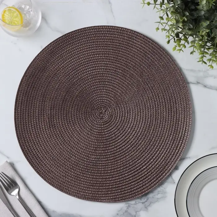 Салфетка сервировочная на стол Доляна &laquo;Лофт&raquo;, d=38 см, цвет кофейный