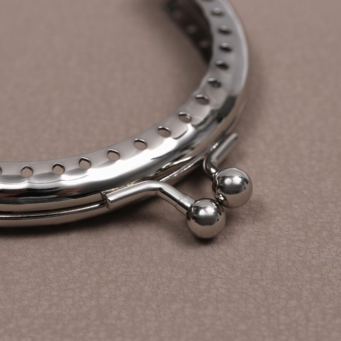 Фермуар пришивной «Полукруг», 8 см, цвет серебряный Фермуар пришивной «Полукруг», 8 см, цвет серебряный