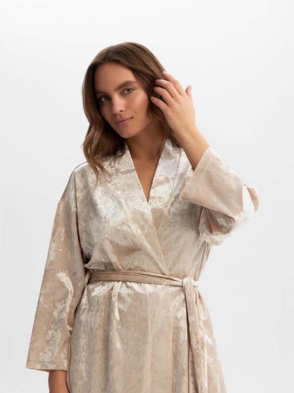 Комплект женский (жакет, брюки) KAFTAN Velvet р. 52-54, бежевый