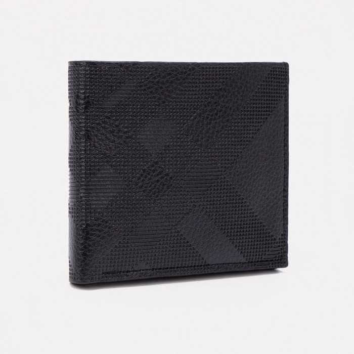 Портмоне мужское без застежки, отдел для купюр, для карт, цвет чёрный Портмоне мужское без застежки, отдел для купюр, для карт, цвет чёрный