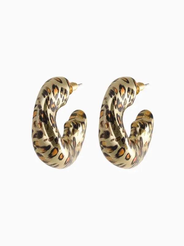 Набор серьги "Леопард" кольцо, цветной в золоте
