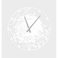 Часы настенные "Farfalle", бабочки, интерьерные, плавный ход, d-33,5 см, белые