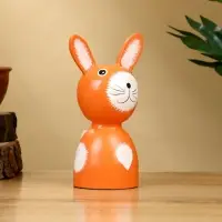 Набор сувенирный &laquo;Зайки&raquo;, h=15 см, h=13 см, h=10 см, дерево, оранжевый