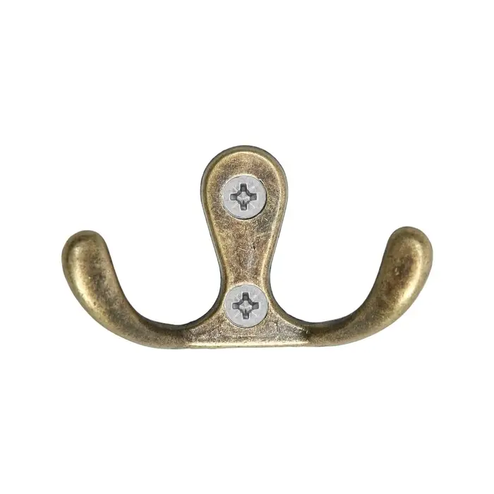 Крючок мебельный ТУНДРА TKd=003, двухрожковый, бронза