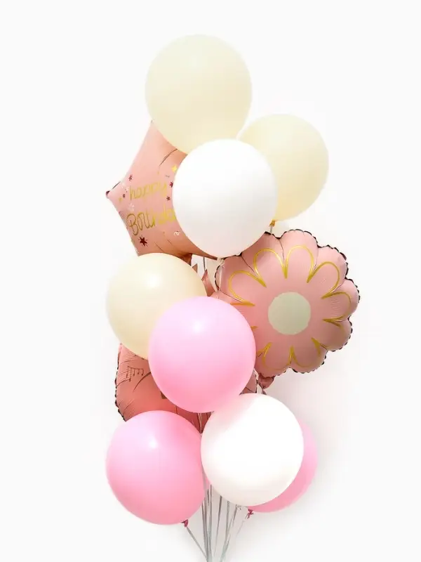 Воздушные шары "Розовая гитара" фольга, латекс, набор 12 штук