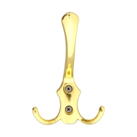 Крючок мебельный ТУНДРА TKT004, трехрожковый, золото, 4 шт TMP Крючок мебельный ТУНДРА TKT004, трехрожковый, золото, 4 шт TMP