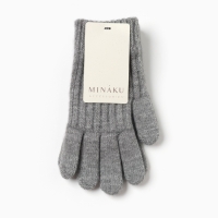 Перчатки женские MINAKU, цвет серый, 21 см Перчатки женские MINAKU, цвет серый, 21 см