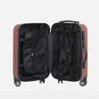 Чемодан малый 36 л (S), &laquo;Фабрика КАРТЕКС&raquo;, отдел на молнии, кодовый замок, 4 колеса, цвет бордовый