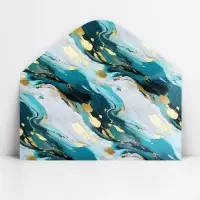 Конверт для денег &laquo;Мрамор зелёный&raquo;, 16.5 х 8 см