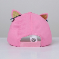 Кепка детская для девочки &laquo;Кошечка&raquo;, с заколочками, р-р. 52-54 см, 5-7 лет