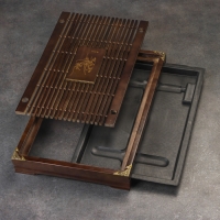 Поднос для чайной церемонии, чабань, 43 х 28.5 х 5 см, японский дуб, коричневый Поднос для чайной церемонии, чабань, 43 х 28.5 х 5 см, японский дуб, коричневый