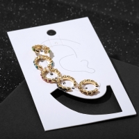 Серьги &laquo;Каффы&raquo; манжеты, набор 5 шт., цветные в золоте