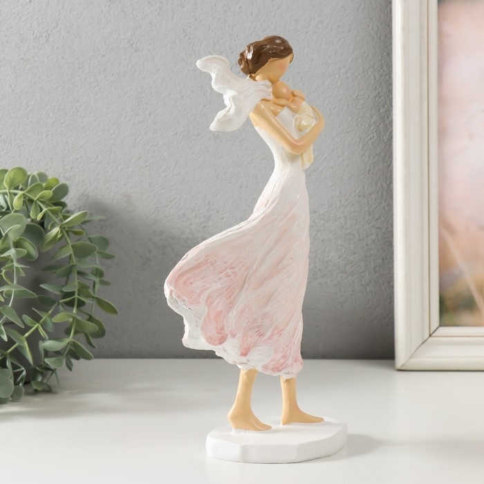 Сувенир полистоун "Мама и малыш. Ветер" 12,5х8,5х25 см