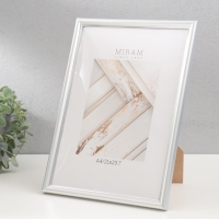 Фоторамка пластик "МИРАМ" 21х30 см, 421 серебро (пластиковый экран)