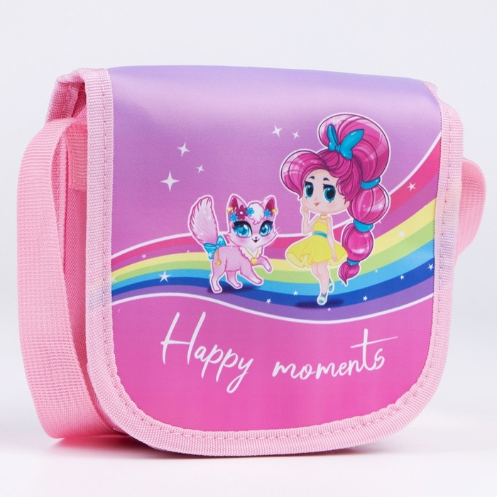 Сумка детская Happy moments на клапане, цвет розовый