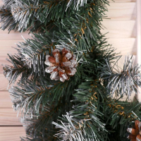 Венок "Рождественский   Белоснежный  (шишка  серебро) 45 см