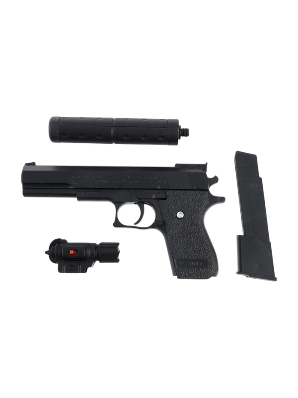 Пистолет "Пневматический чемпион" с лазером, глушителем и увеличенной обоймой