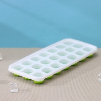 Форма для льда и шоколада с крышкой Доляна, 26&times;12&times;2,5 см, 21 ячейка (3&times;3&times;2 см), цвет МИКС