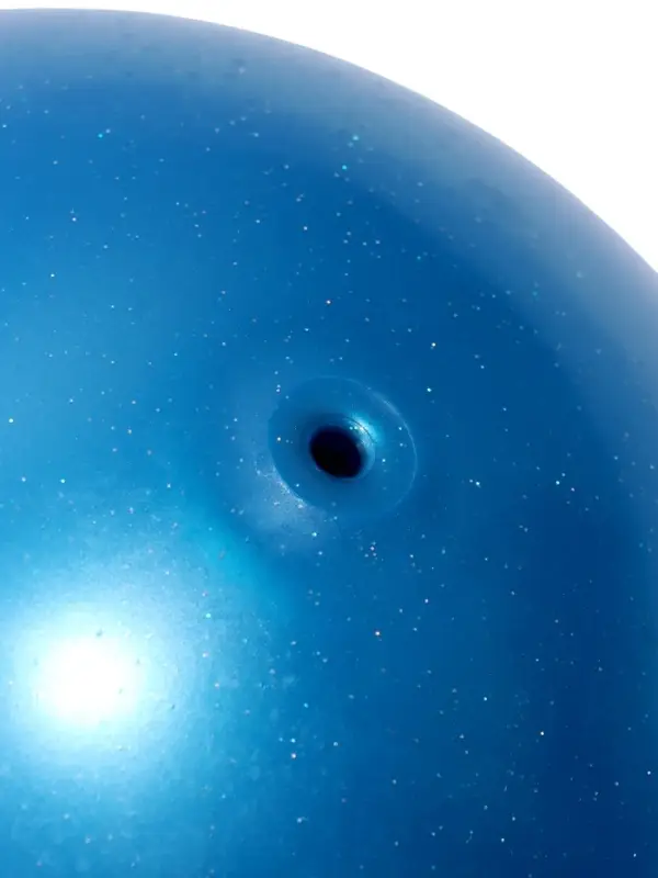 Мяч для художественной гимнастики Металлик с блестками, диаметр 19см, цвет синий