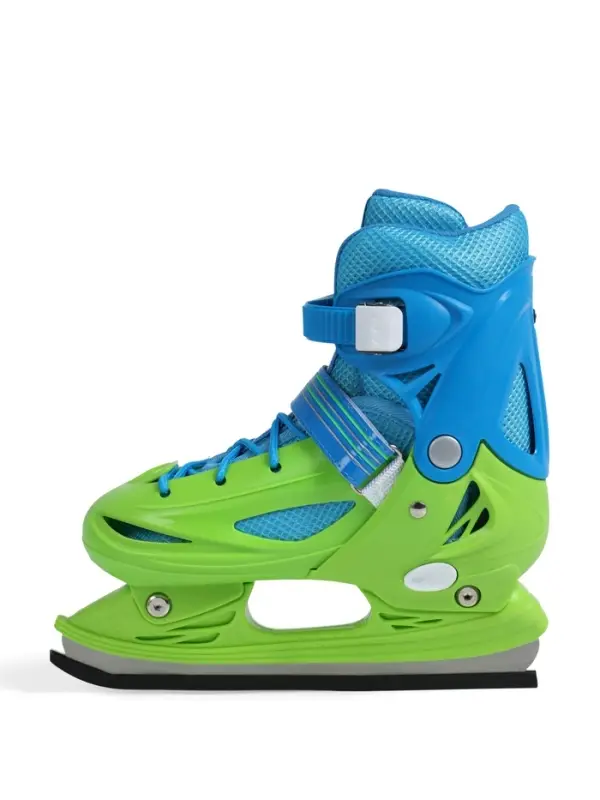 Коньки детские раздвижные BlackAqua, р. 26-29, для фитнеса, зелёные, синие