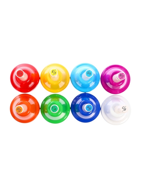 Музыкальные диатонические колокольчики, набор 8 шт., 4 мелодии для изучения