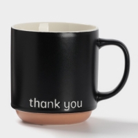 Кружка Доляна "Thank you" 12х9х10см, цвет черный