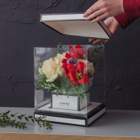Коробка подарочная для цветов с вазой и PVC окнами складная, упаковка, &laquo;Счастье рядом с тобой&raquo;, 23 х 30 х 23 с