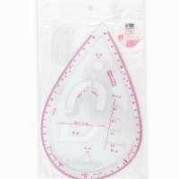 Лекало портновское метрическое &laquo;Капля&raquo;, с проймой, 20,5 &times; 13,3 см, толщина 0,5 мм, цвет прозрачный