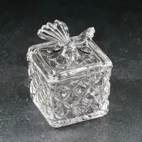 Сахарница стеклянная &laquo;Бабочка&raquo;, 170 мл, 8&times;10.5 см, с крышкой