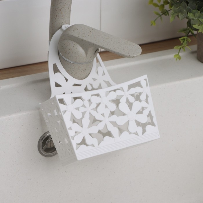 Подставка для губки &laquo;Гармония&raquo;, 13&times;18&times;6 см, цвет белый