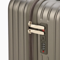 Чемодан 20", PС, 34*22*56, отд на молнии, код замок, 4 колеса, т. серый