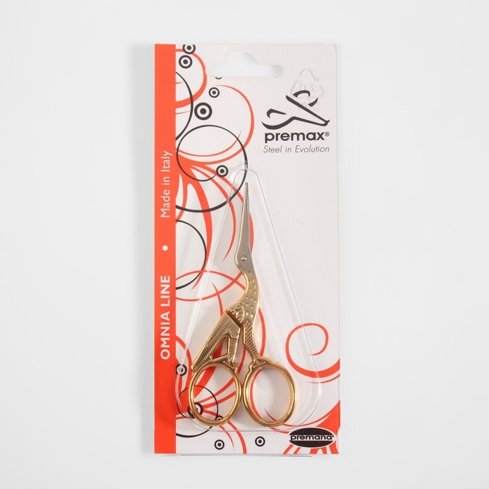 Ножницы для рукоделия &laquo;Цапельки&raquo;, скошенное лезвие, 3,5", 9 см, цвет золотой