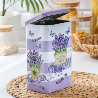 Банка с крышкой для сыпучих продуктов &laquo;Лаванда 2&raquo;, 2,7 л, 13,5&times;21,5 см, цвет сиреневый