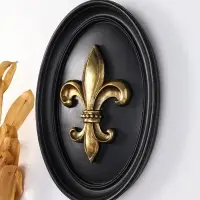 Панно интерьерное полистоун "Геральдическая лилия" чёрный с золотом 20х2,5х26,2 см