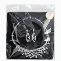 Набор 2 предмета: серьги, колье со стразами &laquo;Лёд. Паутина&raquo;, d=13.5 см, белый в серебре