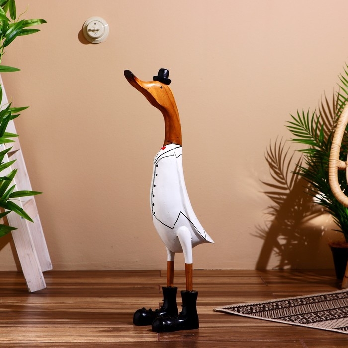 Сувенир "Утка в костюме" дерево 60 см