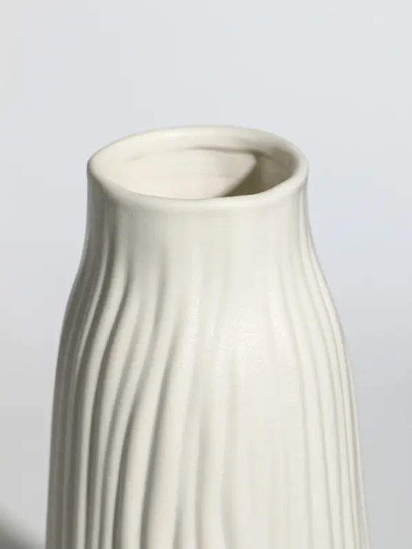 Ваза керамика настольная "Флоранс" волны, 22х9х6,5 см, белый