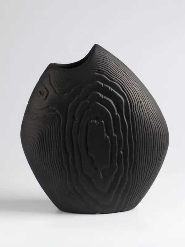 Ваза &laquo;Бего&raquo;, 24&times;21 см, керамика, чёрная