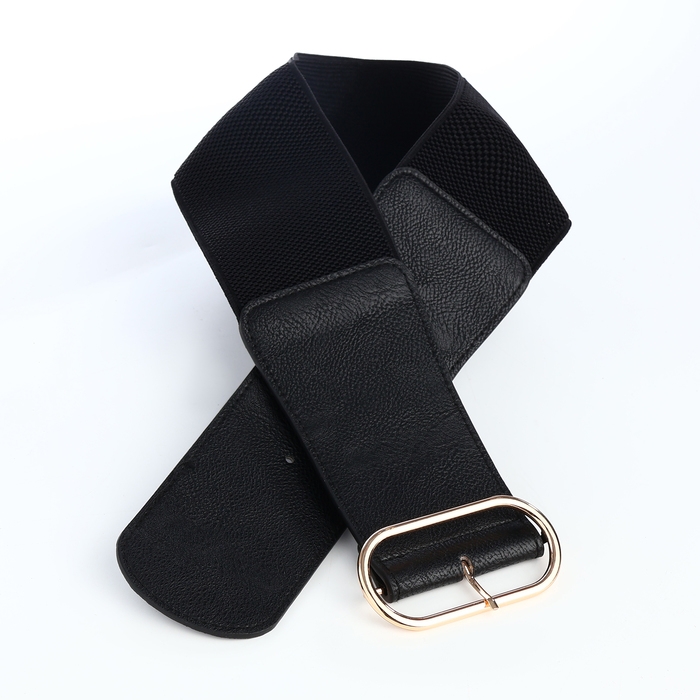 Ремень женский, ширина 7 см, пряжка золото, цвет чёрный Ремень женский, ширина 7 см, пряжка золото, цвет чёрный