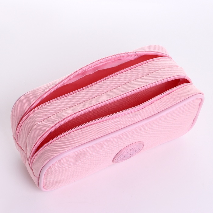 Косметичка-пенал, 2 отдела на молниях, цвет розовый Косметичка-пенал, 2 отдела на молниях, цвет розовый