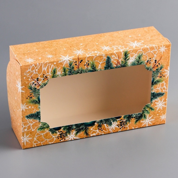 Новый год. Коробка складная, кондитерская упаковка с окном Новый год. Коробка складная, кондитерская упаковка с окном "Загадай Желание" , 25 х 15 х 7 см