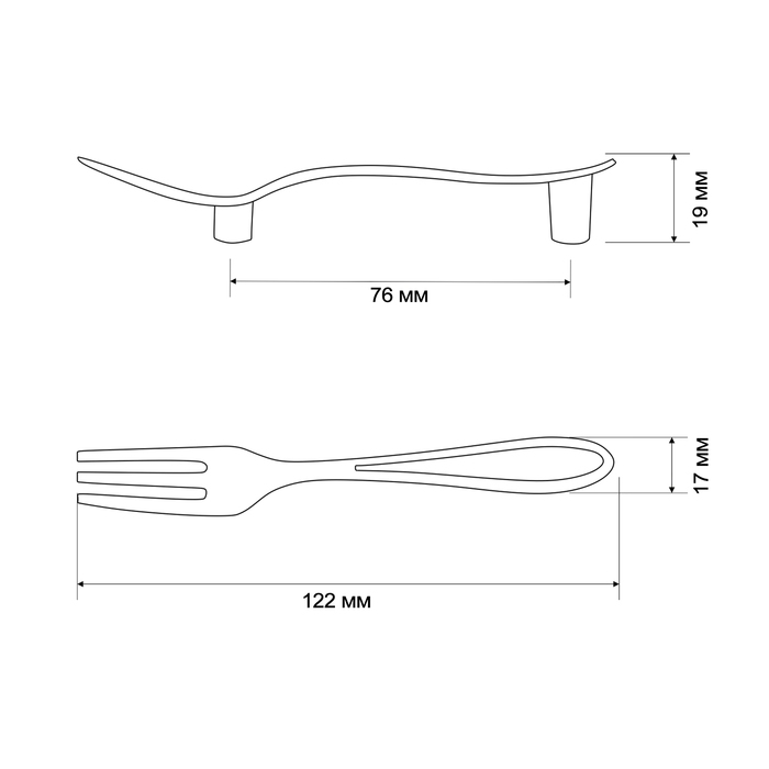 Ручка-скоба "Вилка" CAPPIO RSC002, м/о 76 мм, цвет черный