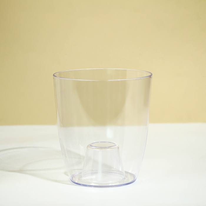 Горшок для орхидей, 2 л, 14,8 &times; 16,2 см, круглый, пластик, прозрачный